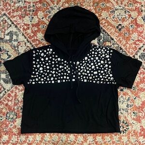 bedazzled cropped hoodie